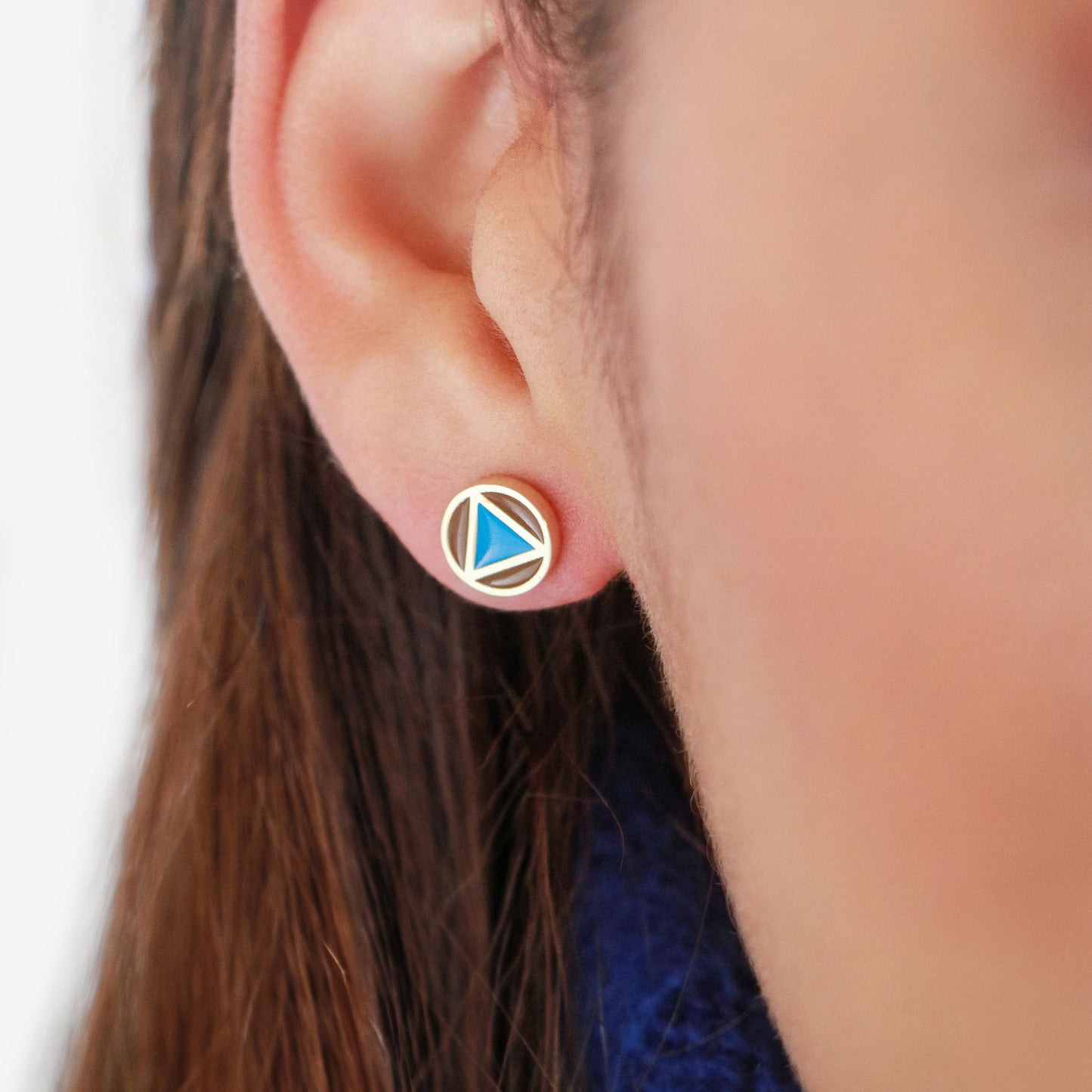 African Sky Blue Ear Studs
