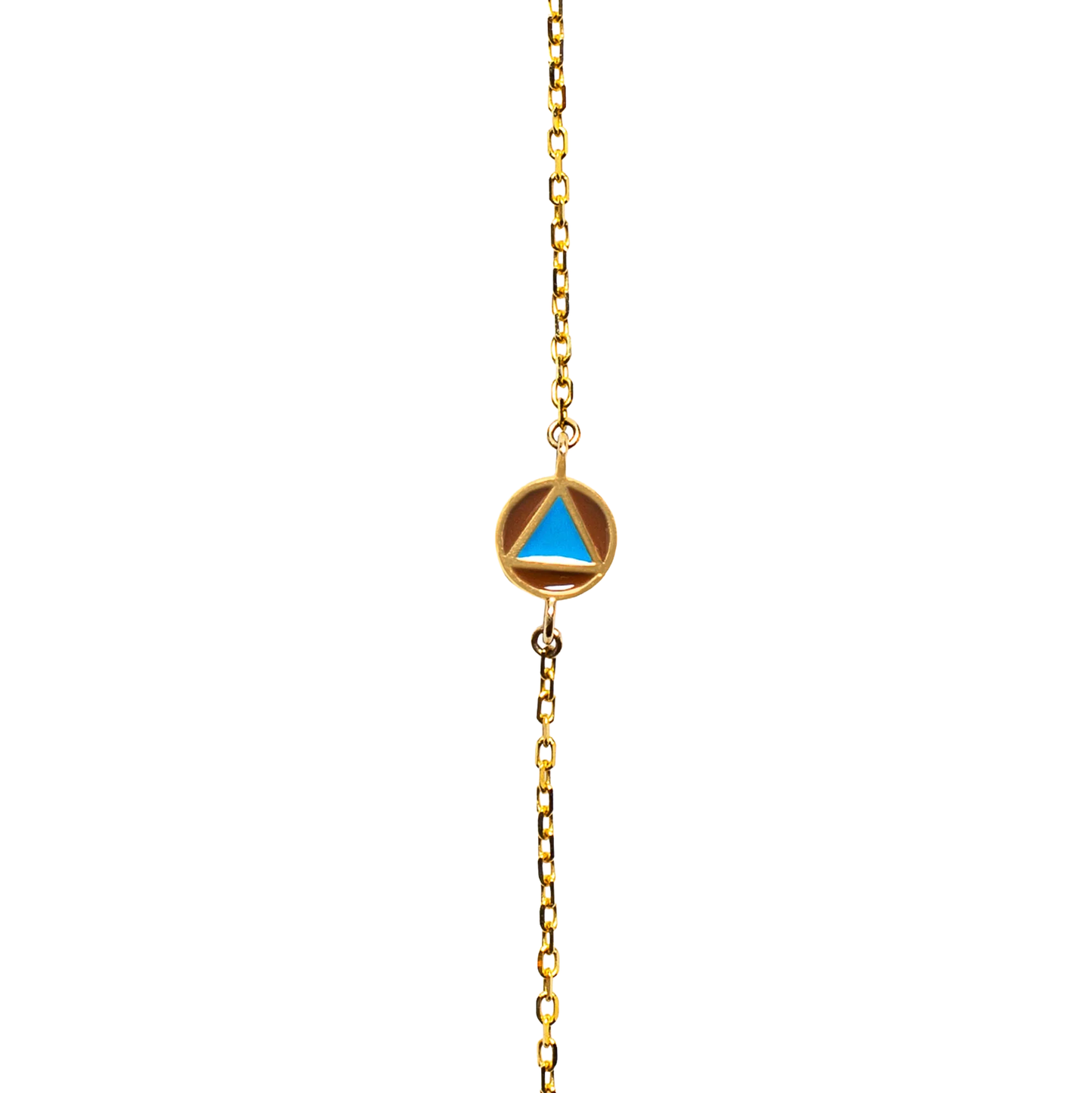 Armband „African Sky“ mit einem Polygon aus bronzefarbenem Emaille und blauem Emaille