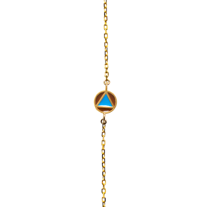 Armband „African Sky“ mit einem Polygon aus bronzefarbenem Emaille und blauem Emaille