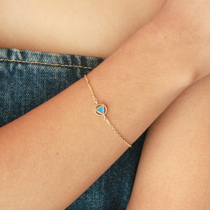 Armband „African Sky“ mit einem Polygon aus bronzefarbenem Emaille und blauem Emaille